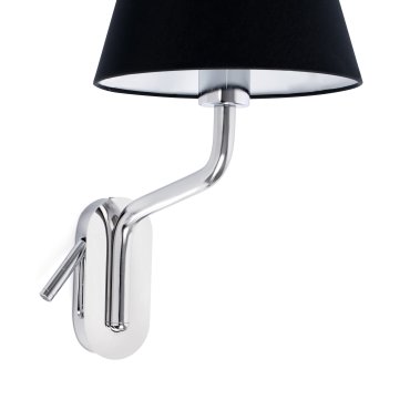 Faro Eterna Right - applique murale - 21,5 x 20 x 16 cm - 1W LED inclus - noir et chrome