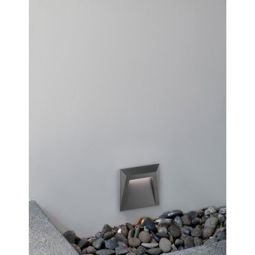 Nova Luce Luton - applique murale extérieure - 12,5 x 3,3 x 12,5 cm - 1,2W LED inclus - IP65 - gris foncé