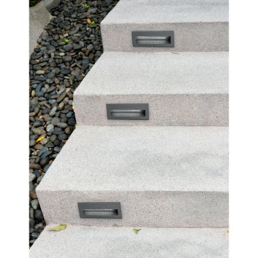 Nova Luce Krypton - applique encastrée - 13,5 x 8 x 5,5 cm - 3W LED inclus - IP54 - gris foncé
