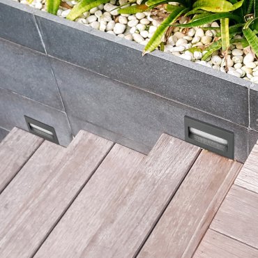 Nova Luce Krypton - applique encastrée - 8,5 x 8 x 5,5 cm - 1,5W LED inclus - IP54 - gris foncé