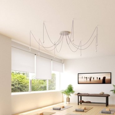 Creative Cables - Rose-One Rosace de plafond ronde pour 8 points lumineux - Ø 40 x 3,5 cm - blanc