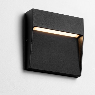 Nova Luce Toby - applique murale extérieure - 10,5 x 10,5 x 2,2 cm - 3W LED inclus - IP54 - noir sablé