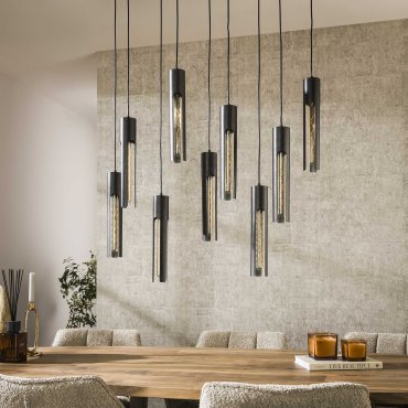 Vico Tube - lampe suspendue - 150 cm - noir