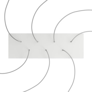 Creative Cables - Rose-One Rosace de plafond rectangulaire pour 7 points lumineux - 67,5 x 22,5 cm - blanc