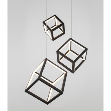 Nova Luce Gabbia - lampe suspendue - 56 x 48,5 x 156 cm - 110W LED dimmable inclus - noir sable