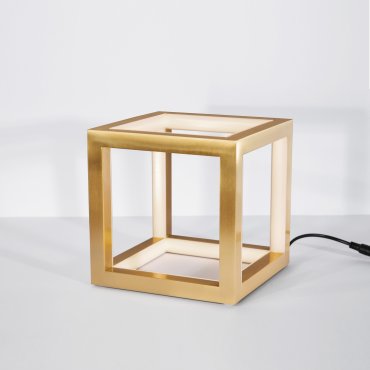 Nova Luce Gabbia - lampe à poser - 16 x 16 x 16 cm - 20 LED dimmable inclus - or