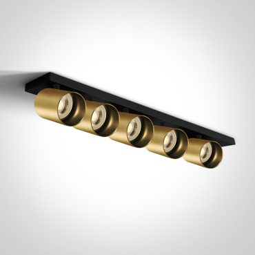 ONE Light Retro GU10 Spots - spot en saillie 5L - 65 x 7 x 10 cm - laiton brossé