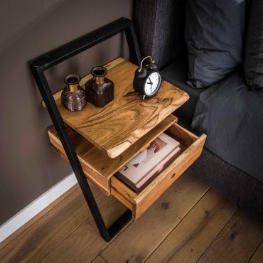 Vico Lean - table de chevet - 45 x 35 x 77 cm - bois d'acacia
