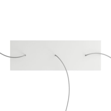 Creative Cables - Rose-One Rosace de plafond rectangulaire pour 3 points lumineux - 67,5 x 22,5 cm - blanc