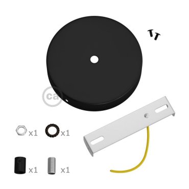 Creative Cables - rosace de plafond - Ø 12 x 2,5 cm - noir