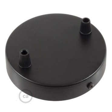 Creative Cables - rosace de plafond pour 2 points lumineux - Ø 12 x 2,5 cm - noir