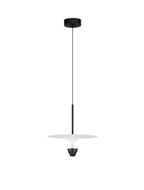 Nova Luce Luet - lampe suspendue - Ø 34 x 180 cm - 11W LED inclus - noir sablé et blanc