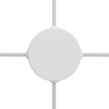 Creative Cables - rosace cylindrique en métal avec 4 trous latéraux - Ø 8,3 cm - blanc