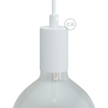 Creative Cables - Raccord E27 avec porte-câble cylindrique en métal - Ø 4,2 x 6,2 cm - blanc