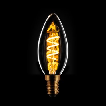 ETH Filament LED Spiral Candle - E14 - 3 niveaux de gradation - 5W - 2200K - transparent