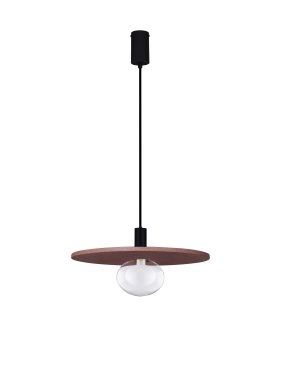 Nova Luce Vrahos - lampe suspendue - Ø 45 x 160 cm - rouge terrazzo