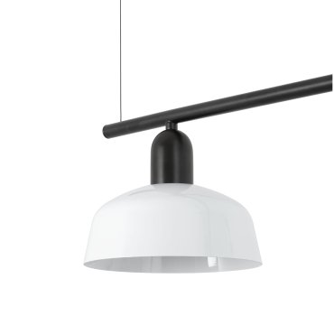Faro Tatawin S - suspension - 100 x 18,4 x 210 cm - noir satiné et blanc brillant