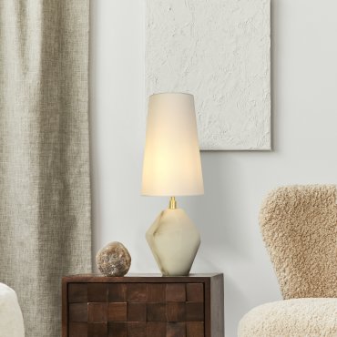 Searchlight Apex - lampe à poser - Ø 20 x 56 cm - blanc