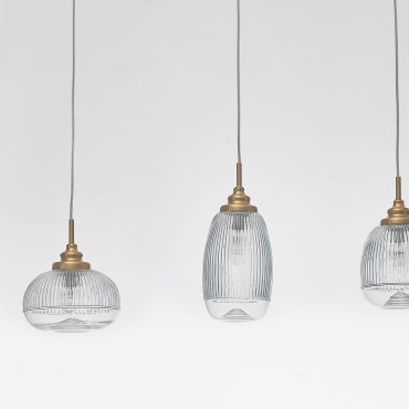 Nova Luce Mond - lampe suspendue - 76,5 x 18 x 120 cm - or satiné et transparent