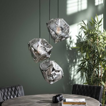 Vico Rock Chrome - lampe suspendue - Ø 50 x 150 cm - verre chromé