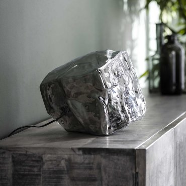 Vico Rock Chrome - lampe à poser - Ø 25 x 25 cm - verre chromé