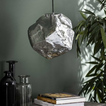 Vico Rock Chrome - lampe suspendue - Ø 25 x 150 cm - verre chromé