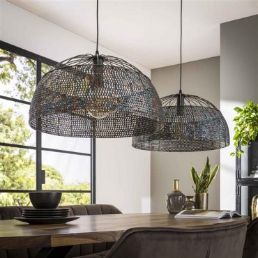 Vico Armor - lampe suspendue - 140 x 9 x 150 cm - noir brun