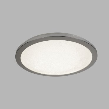 Searchlight Flush - plafonnier - Ø 40 x 2,5 cm - 24W LED inclus - IP44 - chrome
