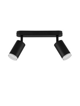 Nova Luce Mao - spot en saillie 2L - 5,5 x 16,5 x 26 cm - IP44 - noir sablé