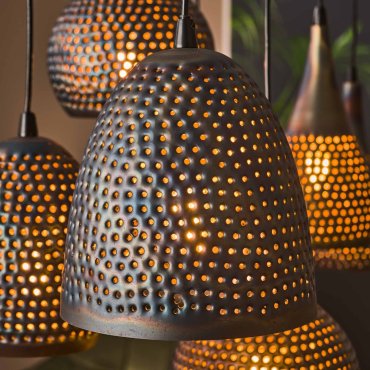 Vico Perforated 7L - lampe suspendue - 100 x 45 x 150 cm - noir brun