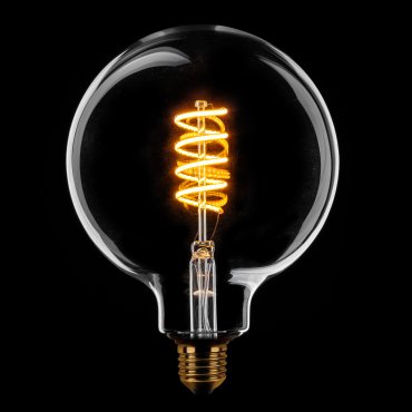 ETH Globe Spiral LED Filament - Ø 12,5 cm - E27 - 8W dimmable - 1800K - transparent