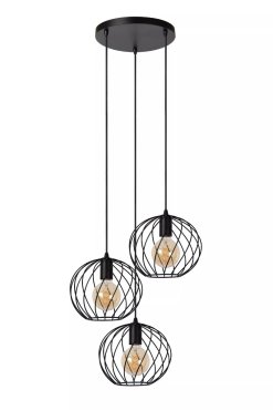 Lucide Danza - lampe suspendue - Ø 50 cm x 165 cm - noir