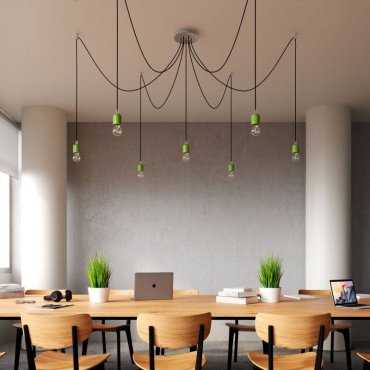 Creative Cables - Rose-One rosace de plafond ronde pour 7 points lumineux - Ø 20 x 3,5 cm - noir