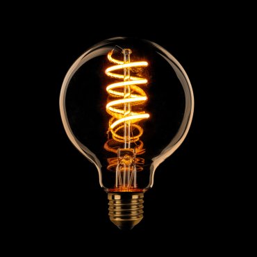 ETH Globe Spiral LED Filament - Ø 8 cm - E27 - 3 niveaux de gradation - 7W - 1800K - or