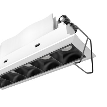 Nova Luce Swan - spot à encastrer - 150 x 45 mm, 142 x 40 mm encastré - 5 x 2W LED inclus - IP32 - blanc et noir