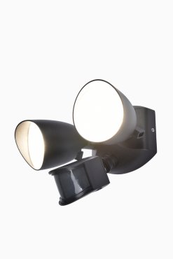 Lutec Shrimp - Applique d'extérieur avec détecteur de mouvement - 17,7 x 27,2 x 16,8 cm - 23,5W LED inclus - IP54 - noir