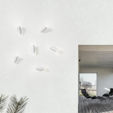 Nova Luce Arabella - applique murale extérieure - 11 x 18 x 9 cm - 6W LED inclus - IP54 - blanc sablé