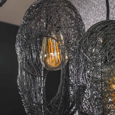 Vico Open Eye Wire - lampe suspendue - Ø 45 x 180 cm - noir