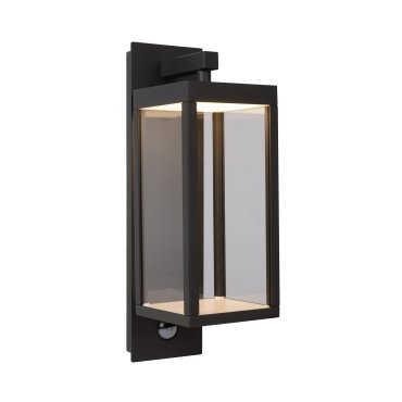 Lucide Clairette - Applique d'extérieur avec détecteur de mouvement - 12 x 38 x 16,7 cm - 13W LED inclus - IP54 - anthracite