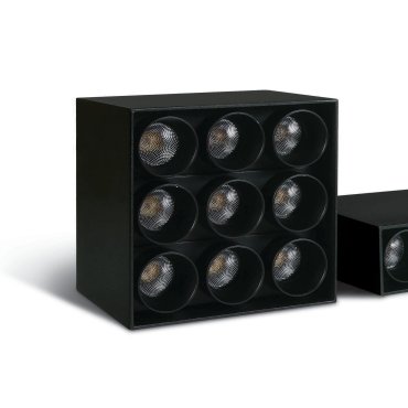 ONE Light Dark Light Tubes de plafond - plafonnier - 9,5 x 9,5 x 8,4 cm - 20W LED inclus - noir