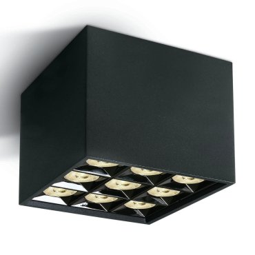 MODÈLE D’EXPOSITION - ONE Light Mirror Square Boxes - plafonnier - 12,3 x 12,3 x 8,8 cm - 30W LED inclus - noir
