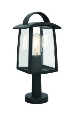 Lutec Kelsey - éclairage sur pied 17 x 15 x 40 cm - IP44 - verre transparent - noir