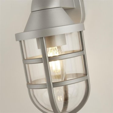 Searchlight Seaside - lampe murale extérieure - 11 x 21 cm - IP44 - argenté