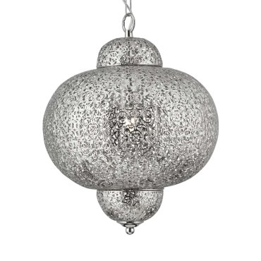Searchlight Fretwork - lampe suspendue - Ø 29 x 88 cm - nickel poli