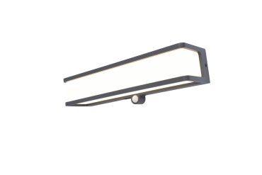 Lutec Doblo - Applique solaire extérieure avec détecteur de mouvement - 9,1 x 35 x 9 cm - 16,5W LED inclus - IP44 - gris foncé
