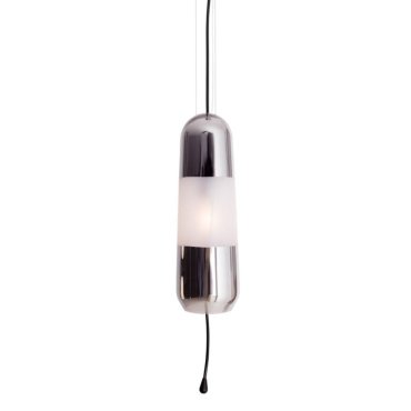Maxlight Mauri - lampe suspendue - Ø 12,5 x 180 cm - noir et verre fumé