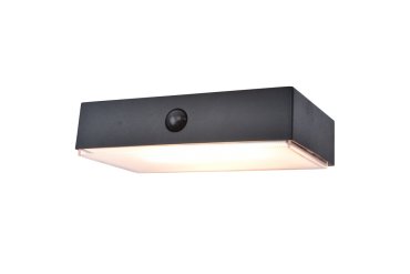 Lutec Fadi - applique solaire extérieure avec détecteur de mouvement - smart lighting - Lutec Connect - 18 x 10,5 x 4,3 cm - 5W LED inclus - IP54 - noir