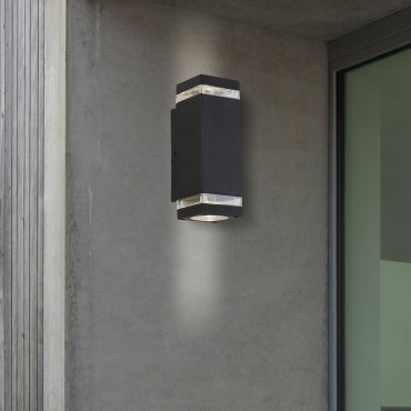 Searchlight Austin - applique d'extérieur - 8 x 24 cm - IP44 - noir