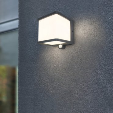 Lutec Doblo - Applique d'extérieur avec capteur solaire - 11 x 12,9 x 11 cm - 7,5W LED inclus - IP54 - gris foncé - blanc