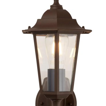 Searchlight Alex - lampe murale extérieure avec capteur PIR - 17 x 37 cm - IP44 - brun rustique